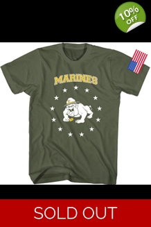 U.S. Marines - Green Bulldog T-Shirt