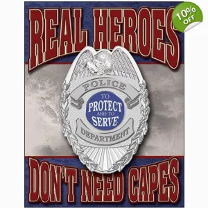Real Heroes - Police Tin Sign