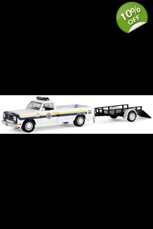 G.L. Philadelphia, PA. P.D. 1990 Dodge Ram D200 W/Utility Trailer 1/64 Diecast