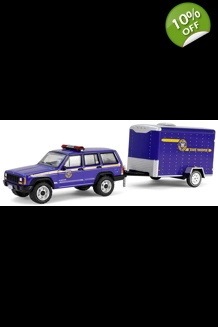 G.L. N.Y. State Police 2001 Jeep Cherokee W/Cargo Trailer 1/64 Diecast