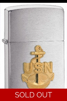 Chrome Navy Anchor Zippo Lighter
