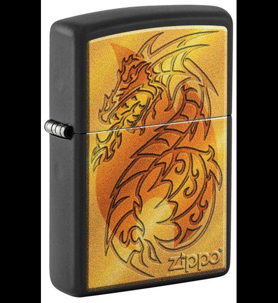 Medieval Dragon Black Matte Zippo Lighter
