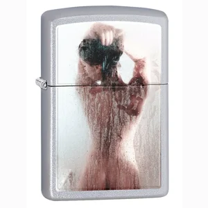 Girl In Shower Satin Chrome Zippo Lighter