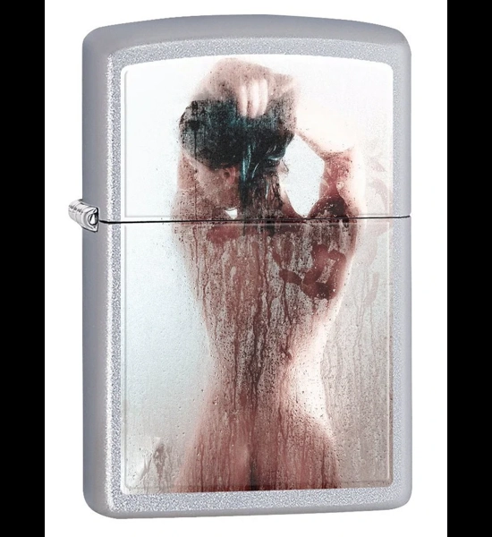 Girl In Shower Satin Chrome Zippo Lighter