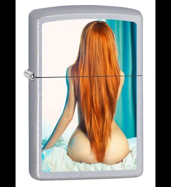 Red Curtain Satin Chrome Zippo Lighter