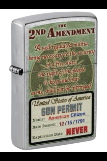 Second Amendment Rights Permit Zippo Lighter