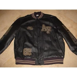 Nike AF1 Classic Bomber Leather Jacket Black SZ 4XL