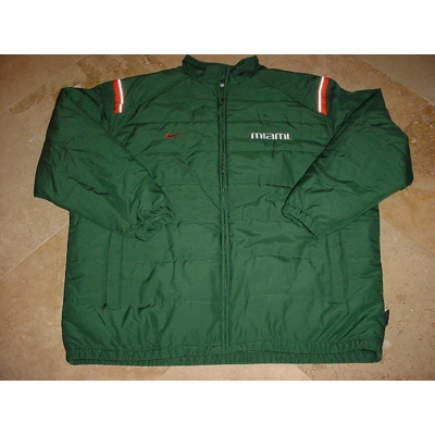 Nike Miami Hurricanes Microfiber Woven Winter Jacket Green 4XL