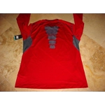 Nike Pro Combat Dri-Fit Long Sleeve Compression Shirt Red Gray 4XL