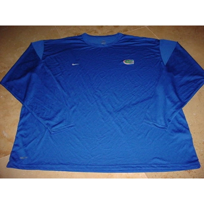 Nike Florida Gators Football Dri-Fit Performance Loose Fit Long Sleeve Shirt Blue 3XL