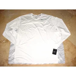 Nike Sideline Speed Long Sleeve Dri-Fit Fitness Top White ..