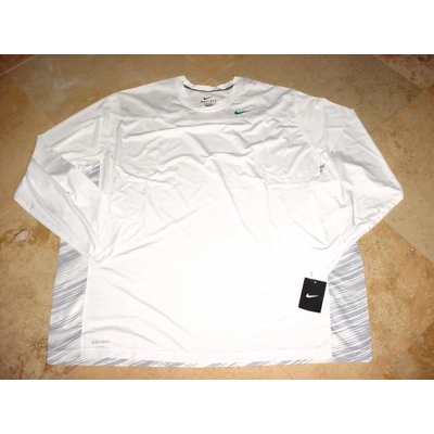 Nike Sideline Speed Long Sleeve Dri-Fit Fitness Top White Green Swoosh 4XL