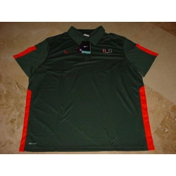 Nike Miami Hurricanes Sphere Performance Coaches Polo Gree..