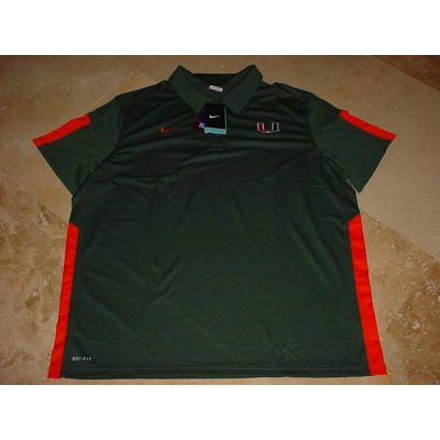 Nike Miami Hurricanes Sphere Performance Coaches Polo Green 2XL