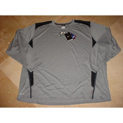 Nike Purdue Boilmakers Long Sleeve Dri-fit Training Shirt Gray 4XL