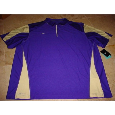 Nike Checkdown Sideline Performance Polo Purple Gold 4XL