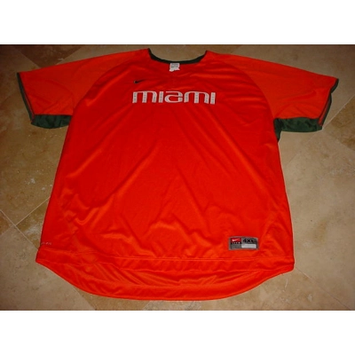 Nike Miami Hurricanes ACC Henley Baseball Shirt Orange 3XL