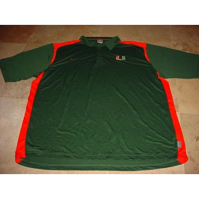 Nike Miami Hurricanes Goal to Go Performance Polo Green Orange 3XL