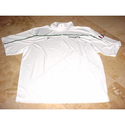 Nike Miami Hurricanes Half Zip Coaches Polo White 3XL
