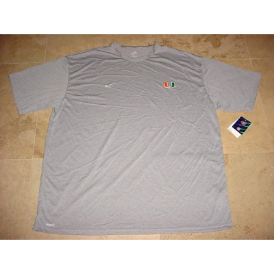 Nike Football Miami Hurricanes Performance Dri-Fit Shirt Gray 3XL