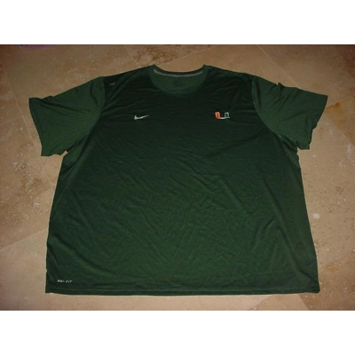 Nike Football Miami Hurricanes Performance Dri-Fit Shirt Green 3XL