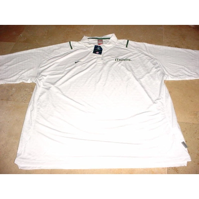 Nike Miami Huricanes Conference Performance Polo White 3XL