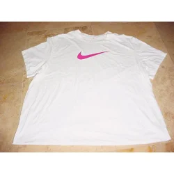 Nike Kurling Swoosh Logo Dri-Fit Fitness Shirt White 4XL
