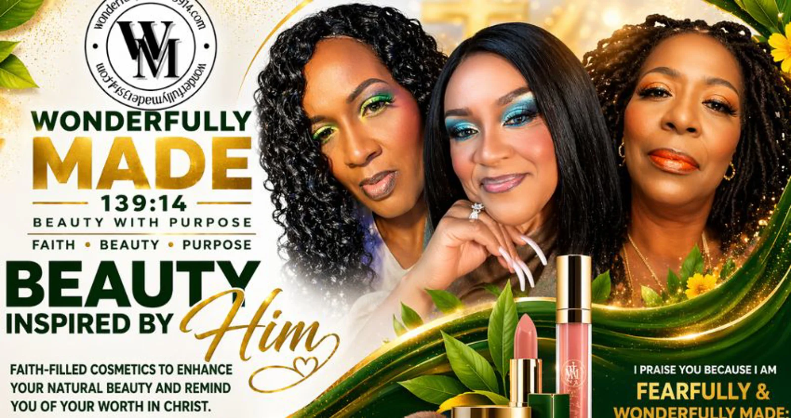 Wonderfully Made 139:14, beauty with purpose. Beauty inspired by Him.
