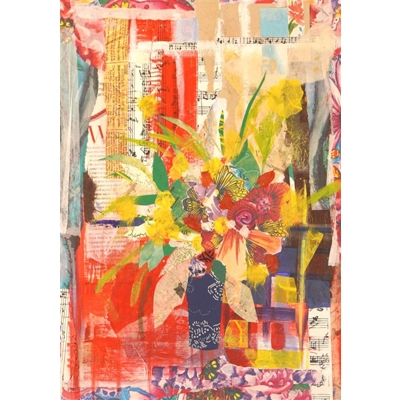 Blue Vase card - Mixed Media Blue Vase card - Mixed Media