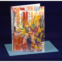 Blue Vase card - Mixed Media