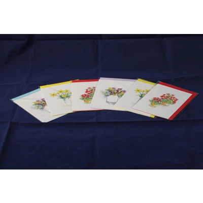 6 Notelet Card Mixed Pack - Pen & Wash Flowers 6 Notelet Card Mixed Pack - Pen & Wash Flowers