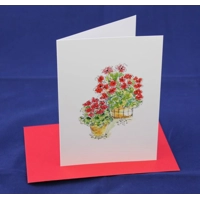 Geraniums - Pen & Wash Notelet Card