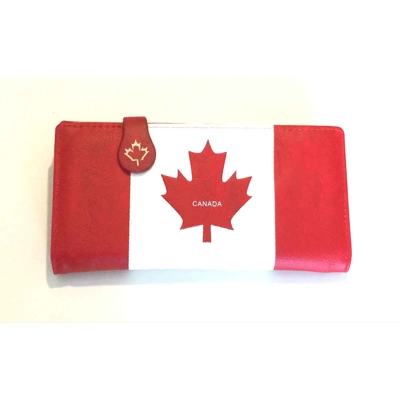 C001 Large Slim Wallet Canada Maple Leaf