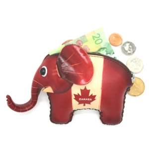 100C Elephant Leather Coin Purse Canada Souvenir