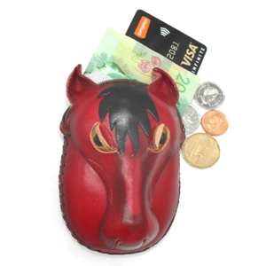 129 Horse Leather Coin Purse Farm DSQB129