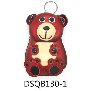 130 Bear w/o Leaf Leather Coin Purse Forest DSQB130