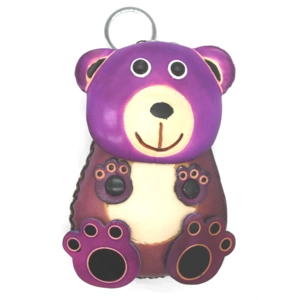 130 Bear w/o Leaf Leather Coin Purse Forest DSQB130