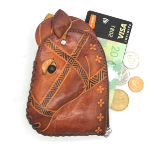 189 Horse Leather Coin Purse Farm DSQB189