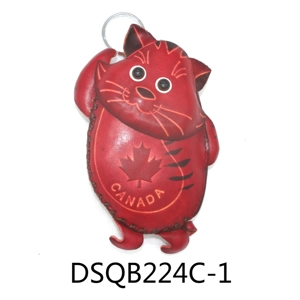 224C Cat Leather Coin Purse Canada Souvenir