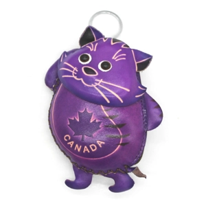224C Cat Leather Coin Purse Canada Souvenir