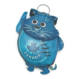 224C Cat Leather Coin Purse Canada Souvenir
