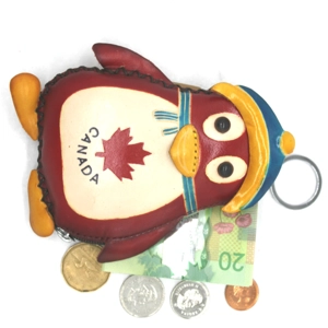 280C Penguin Leather Coin Purse Canada Souvenir