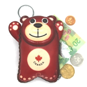 6038 Bear Leather Coin Purse Canada Souvenir