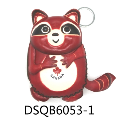6053 Racoon Leather Coin Purse Canada Souvenir DSQB6053