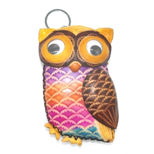 6121 Owl Leather Coin Purse Forest DSQB6121