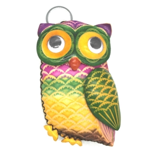 6121 Owl Leather Coin Purse Forest DSQB6121