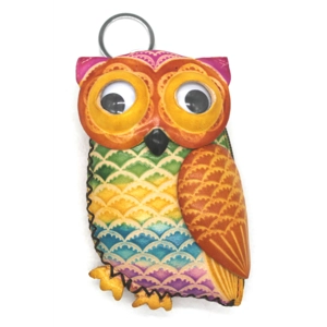 6121 Owl Leather Coin Purse Forest DSQB6121