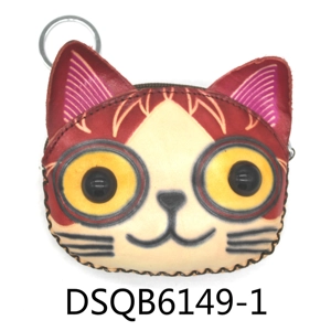 6149 Cat Leather Coin Purse Farm DSQB6149