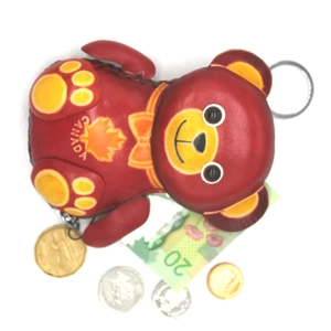 6179C Bear Leather Coin Purse Canada Souvenir