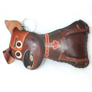 6205 Dog Leather Coin Purse Canada Souvenir